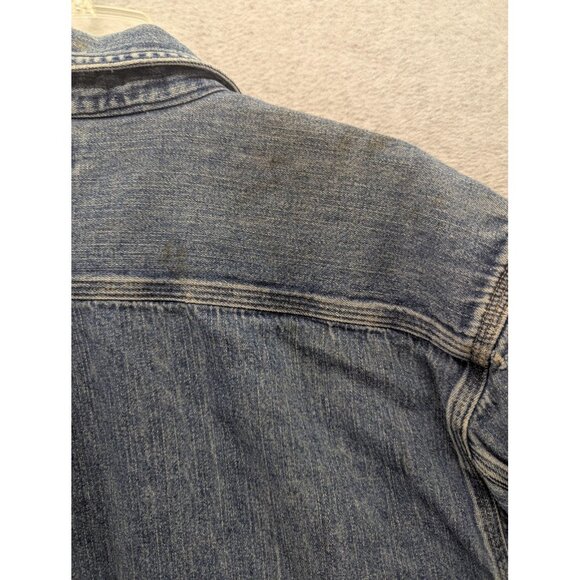 Carhartt Denim Shirt Mens XL Blue Utility Button Up Workwear Distressed Grunge - Picture 14 of 16
